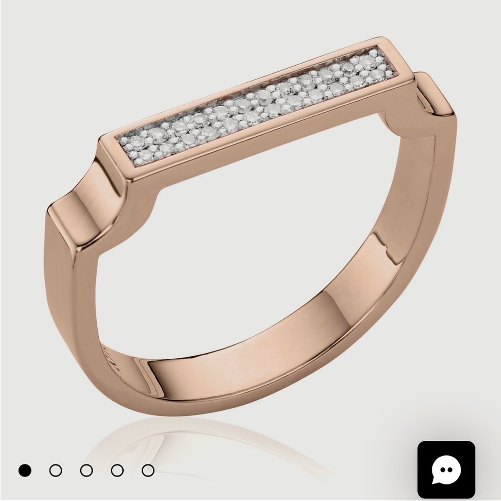 MONICA VINADER Rose Gold Diamond  Ring size 5.5 NIB